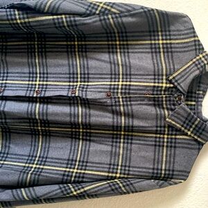 Grey and black button down great for casual wear,breathable, and comfortable